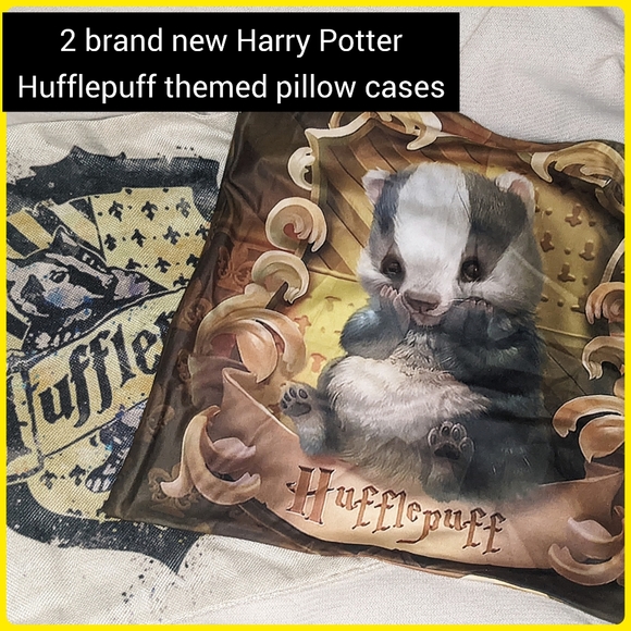 Warner Bros. Other - 2 brand new Harry Potter Hufflepuff house themed pillow cases pillow covers